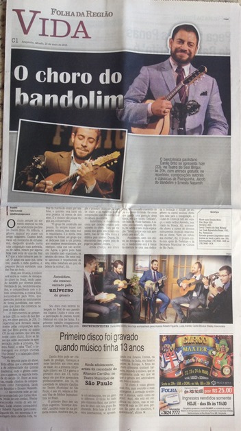 The Choro of the Mandolin - Folha da Região newspaper